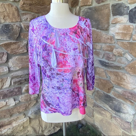 Coldwater Creek Floral Whirl Tee - Picture 3 of 13